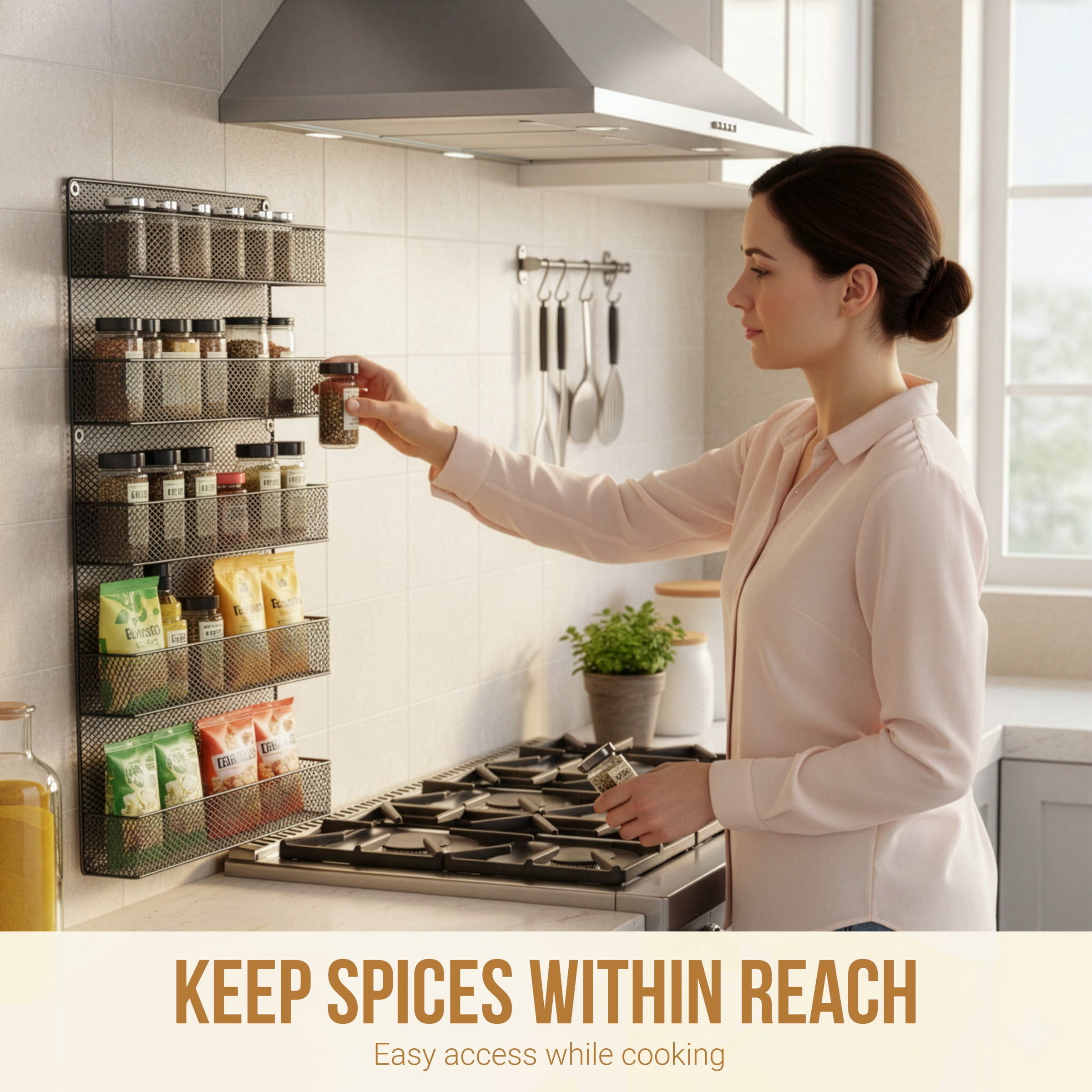 Somerset Home Spice Rack Organizer - Space-Saving Wall-Mount 5