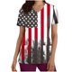 thumbnail image 1 of Blusas de Manga Corta para las Mujeres Uniforme de Trabajo con Cuello en V con Bolsillo, Impreso Y Blusas de Manga Corta de las Mujeres Profesionales, 1 of 5