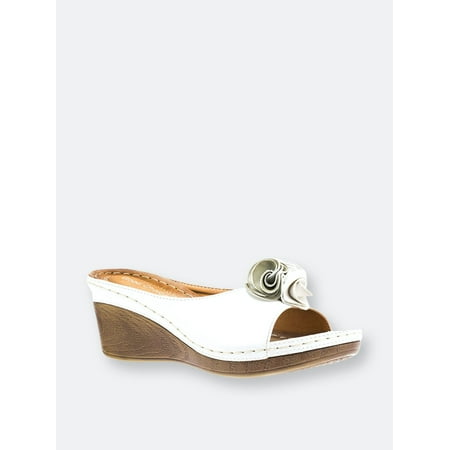 Good Choice Shoes Womens Sydney Wedge Shoes White 6M