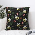 thumbnail image 4 of Yiaed Bees Print Pillow Covers Super Soft Decorative Square Throw Pillow Covers Case Cushion Covers for Sofa Couch Bedroom Car Decor（No pillow core）-22"x22", 4 of 7