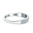 thumbnail image 2 of Half Eternity Ring Round Pave Engagement Band Ring CZ 925 Sterling Silver Size 10, 2 of 6