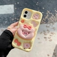 thumbnail image 4 of Yellow Pig Phone Case Compatible with iPhone 15 Pro, Cute 3D Cartoon Korea Dopamine Funny Animal Case with Pig Telescopic Hold Stand Shockproof Silicone Soft Case, 4 of 12