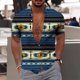thumbnail image 3 of Camisa con estampado étnico para hombre, camisas de verano con solapa, camisetas de manga corta con gráficos a cuadros para hombre, camisetas de hip-hop de calle de gran tamaño 2024, 3 of 5