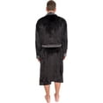 thumbnail image 2 of Ross Michaels Men's Robe - Mid Length - Plush Shawl Collar Two Tone Bathrobe (Black & Grey, XXL), 2 of 6