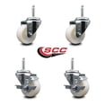 thumbnail image 2 of 3 Inch Nylon Wheel Swivel 3/4 Inch Threaded Stem Caster Set 2 Brakes SCC, 2 of 2