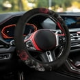 thumbnail image 4 of Pzuqiu Raven Skull Automotive Floor Mats with Car Steering Wheel Cover Driver Passenger and Rear Floor Mats for Additional Protection Easy to Install Universal Fit Interior 5-Piece Car Mats, 4 of 6