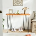 thumbnail image 4 of NOZE Live Edge Console Table, Sofa Table  Natural Wood Table for Entryway Living Room with Four Iron Feet, Rustic Natural Brown, 4 of 15