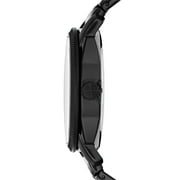 Fossil Machine Mens Three-Hand Day-Date, Black Stainless Steel Watch
