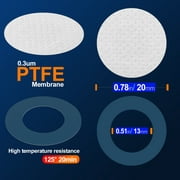 Synthetic Filter Paper Stickers 20mm 0.3 μm PTFE Filter Disc Strong Adhesive Patch for Mushroom Cultivation (128pcs)