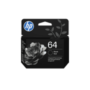 HP 64 Black Original Ink Cartridge, ~200 pages, N9J90AN#140