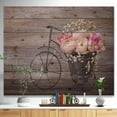 thumbnail image 2 of Designart 'Ranunculus Flowers on Bicycle' Floral Print on Natural Pine Wood, 2 of 5