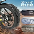 thumbnail image 6 of COLORWAY 750W 20"x4.0 Fat Tire Electric Bike, 48V 15Ah Battery, Off-road E-Bike for Adults, UL2849 Certified, 6 of 8