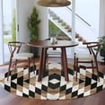 thumbnail image 4 of Southwest Brown Round Area Rug 5 FT, Non Slip Bedroom Area Rug, Geometric Farmhouse Aztec Tribal Washable Soft Circular Carpet Non-Shedding Floor Mat for Kitchen Dining Room Foyer Balcony Dorm, 4 of 9