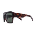 thumbnail image 3 of Mens Flat Top Rectangle Keyhole Thick Plastic Mobster Sunglasses Tortoise - Green, 3 of 4