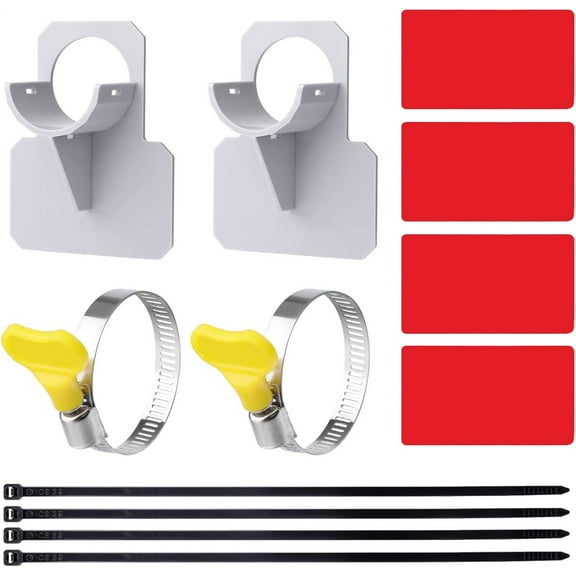 Swimming Pool Pipe Holder Set, Happon Swimming Pool Pipe Hose Holder Above Ground Pool Accessories Holder Hose Support Brackets with Clamps, Preventing Pipes Sagging (Gray)