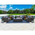 thumbnail image 3 of Malmo 4-Piece Resin Wicker Outdoor Furniture Conversation Sofa Set, Two Armchairs, and Coffee Table (Full-Round Gray Wicker, Polyester Light Gray), 3 of 10