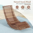 thumbnail image 5 of Gymax Acacia Wood Patio Chaise Lounge Chair Outdoor Rocking Chair w/ Slatted Design, 5 of 10