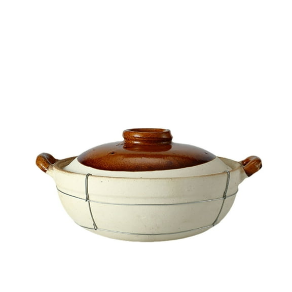 Ceramic cooking pot, clay pot for rice, stew pots with lid, rice soup bowls, cookware, hot pot, clay pot, cookware, stew soup, earthenware for shabu-shabu home cooking
