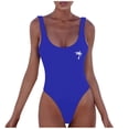 thumbnail image 2 of Womens One Piece Swimsuits Tummy Control Square Neck Push Up High Waisted Bathing Suit Backless Summer Beach Lightweight Swimwear Blue XL, 2 of 5