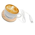 thumbnail image 4 of Kilisky Cup Warmer Mat,USB Wood Grain Cup Warmer Heat Beverage Mug Mat Office Tea Coffee Heater Pad,Cup Warmer, 4 of 8