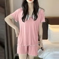 thumbnail image 4 of Censtreet Womens Pajama Sets Short Sleeve Pajamas for Women Sets Soft Lounge Sets Casual V Neck Sleepwear PJS, 4 of 5