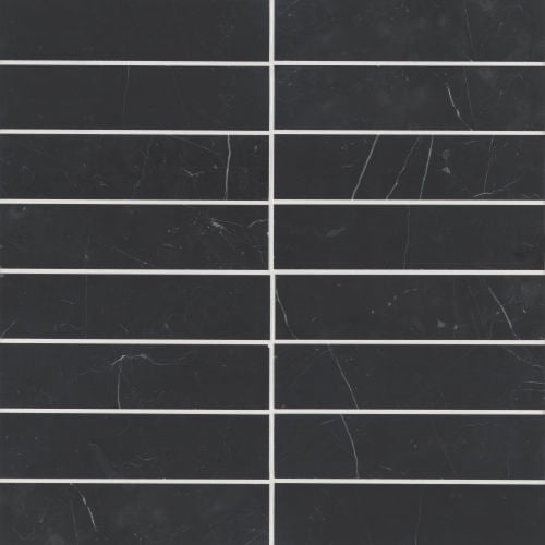 Nero Marquina Black Marble 2'' x 8'' Honed Tile