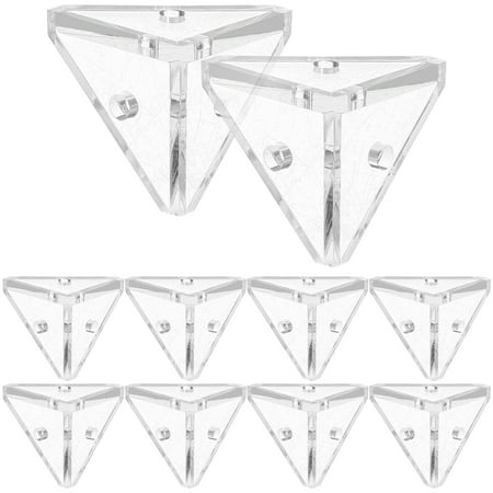 

Eease 10pcs Corner Brackets Triangle Corner Braces Acrylic Corner Brackets for Repairing Furniture