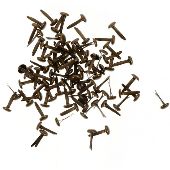 PBPBOX Craft Brads Dark Brown Iron Easy to Use for Scrapbooking and Photos 200Pcs