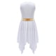 thumbnail image 4 of Vestido túnica de danza contemporánea lírica de Ballet de alabanza de etiqueta para niñas, disfraz de coro de adoración litúrgica asimétrica sin mangas, 4 of 5