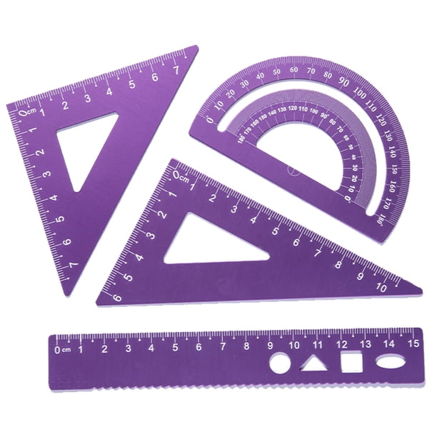 Juego de geometría con regla recta duradera gruesa de 15 cm, regalo de matemáticas de papelería para estudiantes y niños Zhivalor CPB-CJZ1109-1