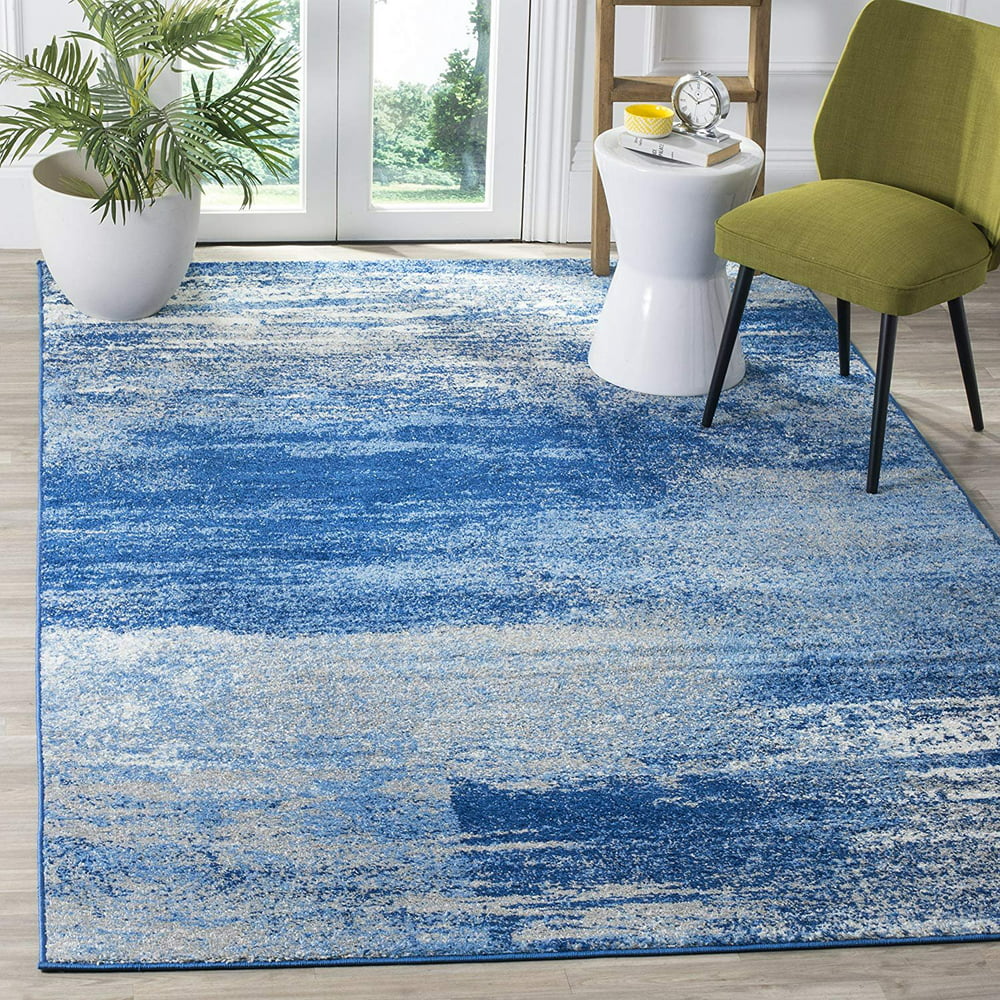 Safavieh Adirondack Collection ADR112F Silver and Blue Modern Abstract ...