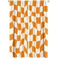 thumbnail image 3 of 70s 80s Retro Checkerboard Curtains,Abstract Wavy Modern Style Room Darkening Door Window Rod Pocket Curtain For Living Room Bedroom Kitchen Bathroom 42"W x 84"L (Pack of 2), 3 of 6
