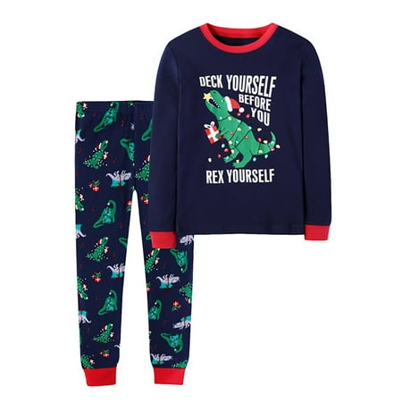 

Icvfdpl Kid s Outfits Long Sleeve Christmas Children Pajamas Print Shirt Tops And Pants 2 Piece Set Outfits Simple Design