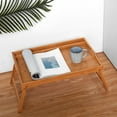 thumbnail image 7 of Vaiyer Home Bamboo Breakfast Bed Lap Tray Laptop Desk with Media, Tablet, Phone Holder and Foldable Legs, Fits up to, 7 of 7