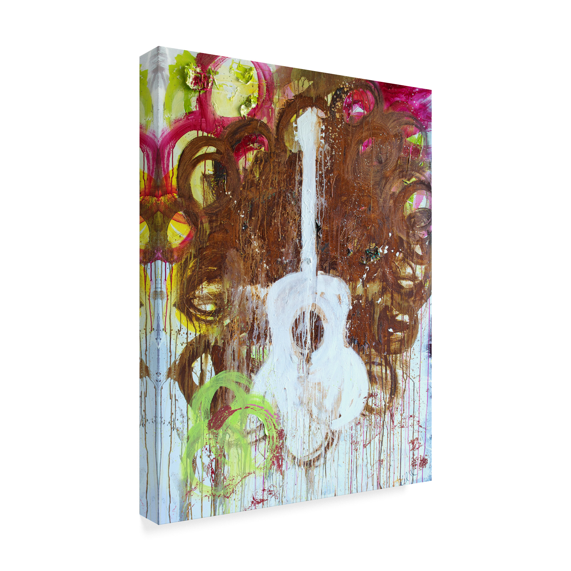 Trademark Fine Art 'White Guitar' Canvas Art by Kent Youngstrom