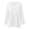 thumbnail image 5 of Breezora Tunique à Col Rond Surdimensionnée pour Femmes, Chemise à Manches Longues Rayée, Blouse Douce et Ample, Tenue Décontractée Décontractée, Confort Quotidien 2026, Taille P, Blanc, 5 of 5