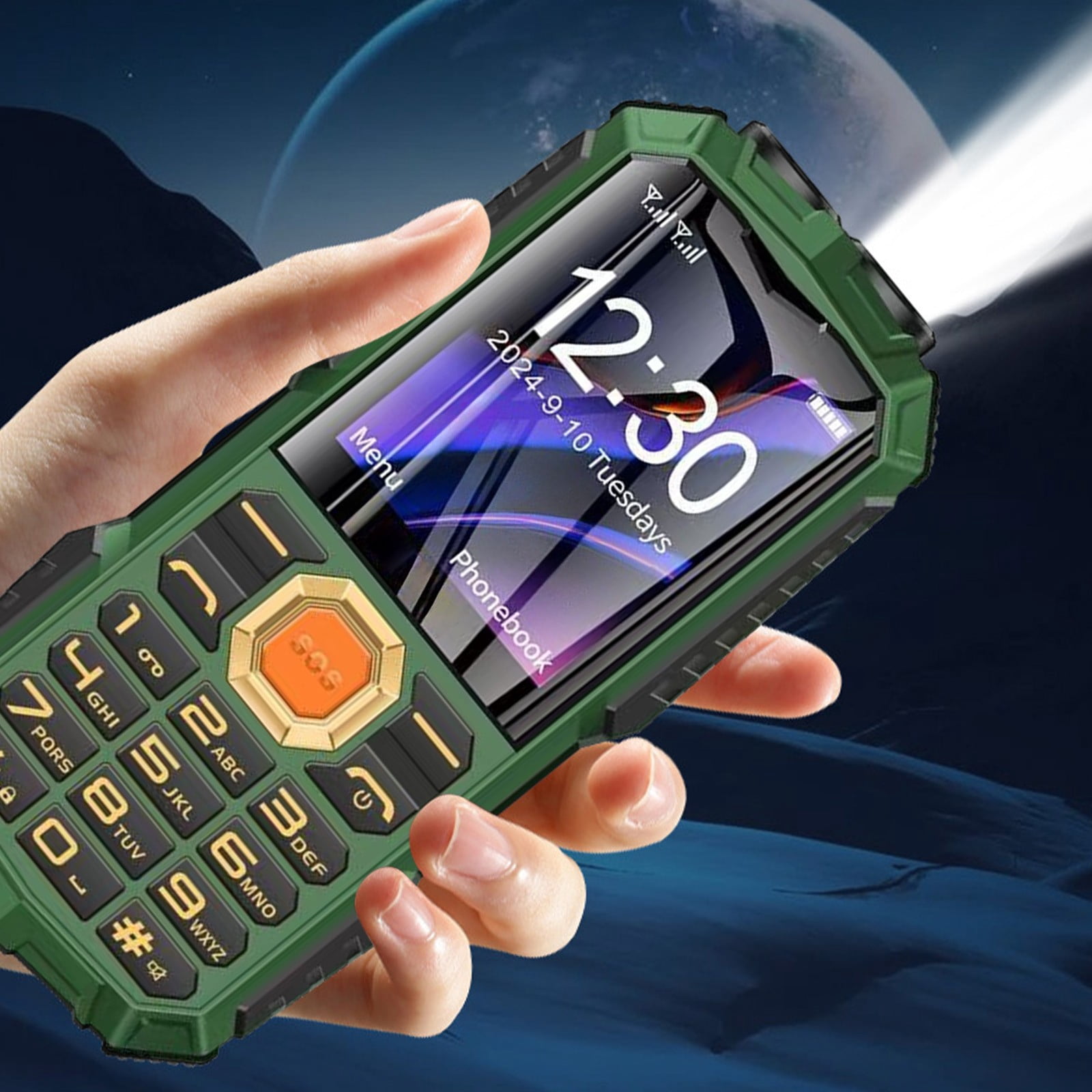 Kchsji Senior Cell Phone Unlocked, Easy to Use Flip Phone with Large Buttons Big Screen, Loud Speaker SOS Flashlight Long Standby, Simple Basic Phone for Seniors Elderly Travel Emergency