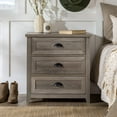 thumbnail image 2 of Odette 25" 3 Drawer Cup Handle Framed Bedroom Nightstand in Gray Wash, 2 of 7