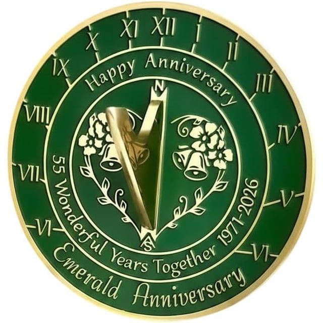 55th Wedding Sundial Brass Wedding Gift Idea for Couples