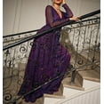 thumbnail image 4 of PENGXIANG Robe de Demoiselle d'Honneur à Sequins pour Femmes Manches Longues Col en V Ceinturée Robe Maxi Pailletée Robes de Soirée, 4 of 7