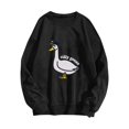 thumbnail image 1 of EHQJNJ Sweat-Shirt Femmes Plus Mode Femmes Sweat-Shirt Imprimé Mignon Manches Longues Décontracté Col Rond Sweat-Shirt Joyeux Sweat-Shirts pour Femmes Sweat-Shirt Col Rond Noir, 1 of 3