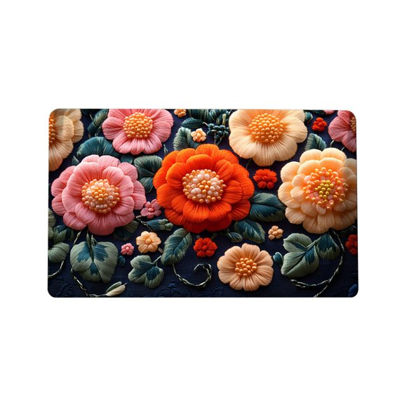 Tapis de Porte en Velours Floral Luxe Tapis en Laine pour Entrée et Salle de Bain (Saleté et Durable) Couverture Extérieure Chaude pour Canapé Petit Tapis de Classe Tapis Shaggy pour Chambre d'Enfants Moderne