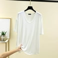 thumbnail image 3 of Mujeres de Verano Tops Suelto Ajuste Casual Color Sólido sin Mangas Cuello en V, Blusa de Moda para el Día Y la Fiesta, 3 of 4