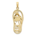 thumbnail image 4 of FB Jewels 14K Yellow Gold Palm Tree Flip-Flop with Enamel Cut out Pendant, 4 of 4