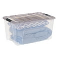 thumbnail image 2 of IRIS Ensemble de 3 Bacs de Rangement 68 L en Plastique avec Couvercles, Empilables., 2 of 8