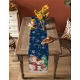 thumbnail image 5 of Blue Christmas Burlap-Cotton Table Runner 72 Inches Long,Snowman Bear Xmas Tree Snowflake Farmhouse Table Runners,Outdoor Dining Tablecloths Decor for Baby Shower Party Wedding 16x72, 5 of 9