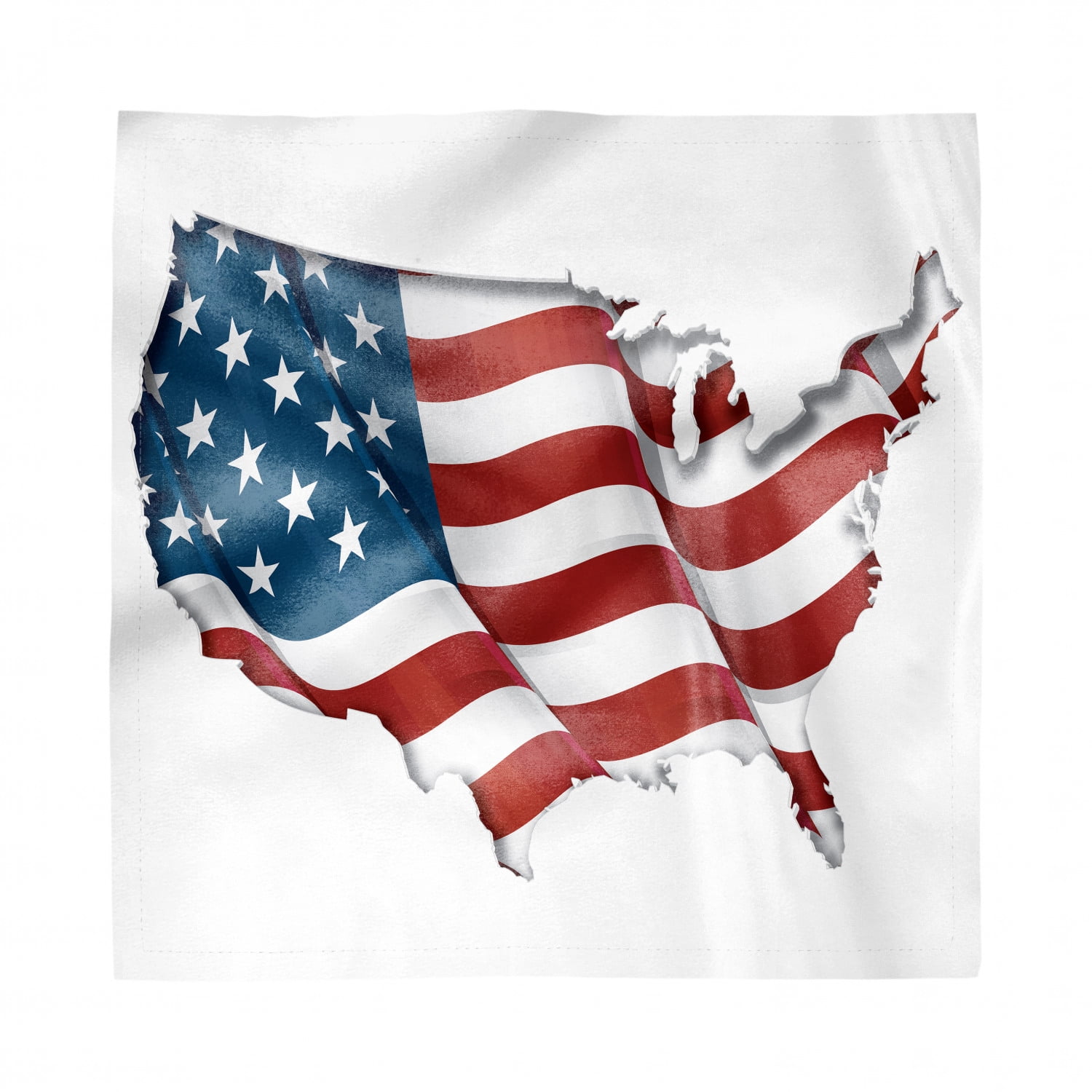 American Napkins Set of 4, Patriotic Image with Waving United States