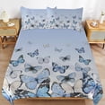 thumbnail image 6 of 3 Pcs Soft Bedding Set, Includes 1 Duvet Cover with Zipper And 2 Pillow Shams,Blue Gradient Butterfly Full(79"×90"), 6 of 8