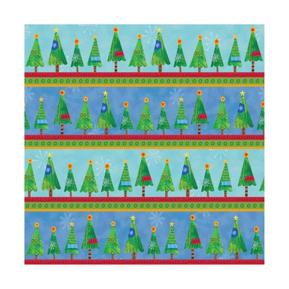 Trademark Fine Art 'Collage Tree stripe repeat' Canvas Art by Holli Conger