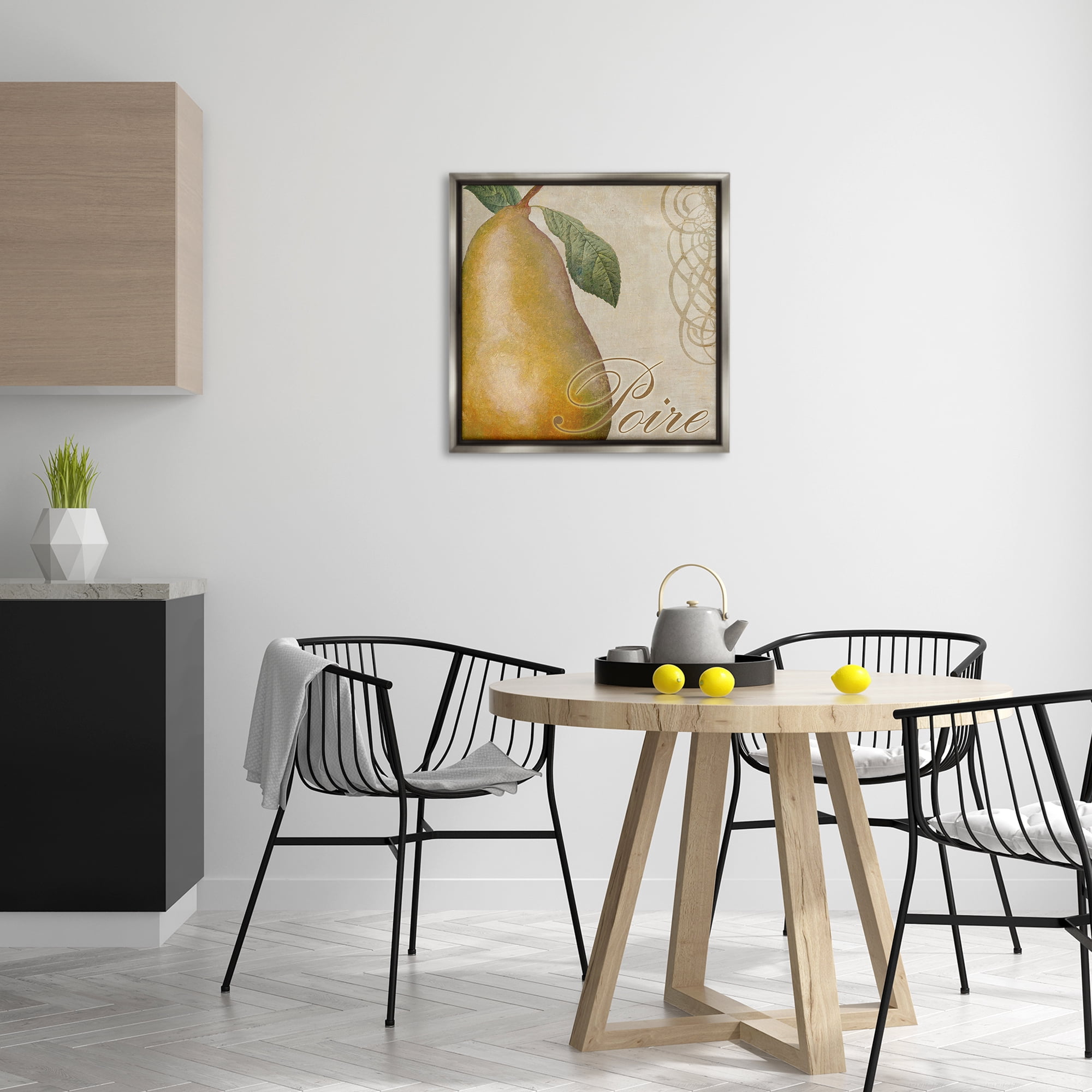 Stupell Industries Vintage French Pear Food & Beverage Painting Gray Floater Framed Canvas Art Print Wall Art, 25 x 25